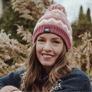 MUK LUKS Knit Cuff Pom Pom Beanie